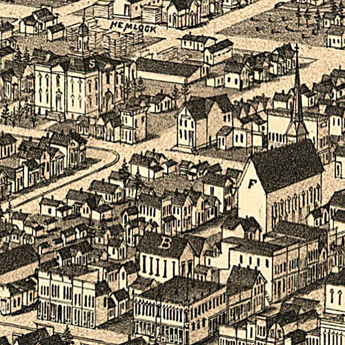 Bird's eye view of Leadville, Colorado, 1882