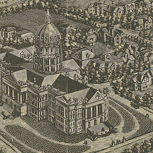 Bird's eye view of Denver, Colorado, 1887