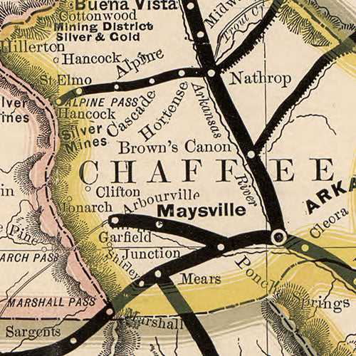 Map of the Denver &amp; Rio Grande Railway, 1881