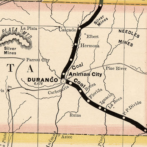 Map of the Denver &amp; Rio Grande Railway, 1881
