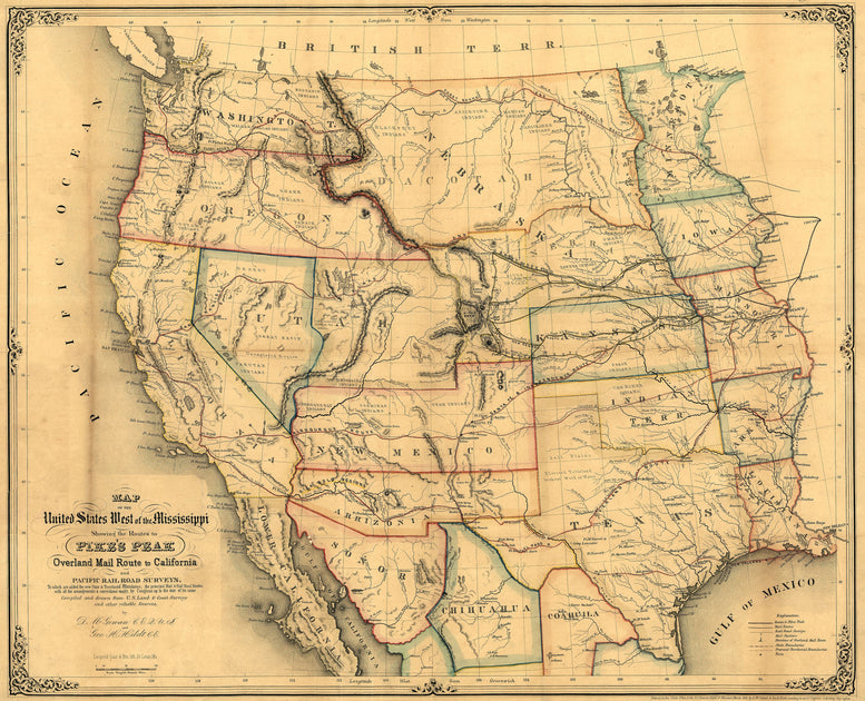 Map of the United States - West of the Mississippi – American Map Store