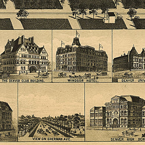 Perspective map of the city of Denver, Colo 1889