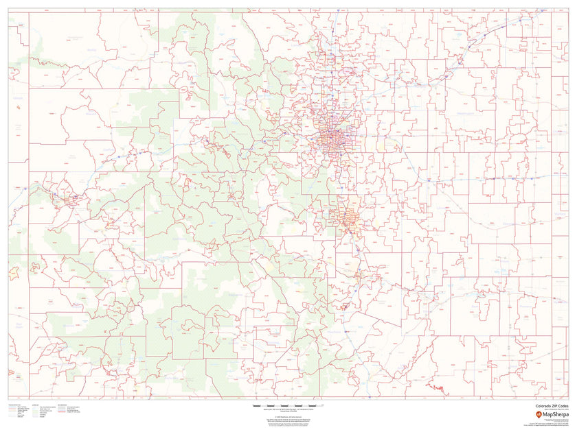 Colorado Zip Code Map by Map Sherpa – American Map Store