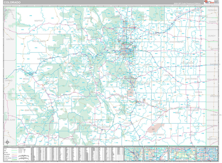 Premium Style Wall Map of Colorado
