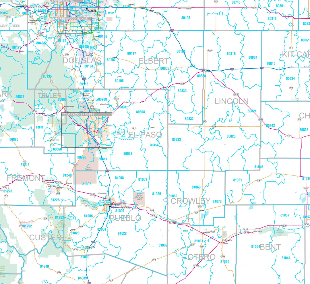 Premium Style Wall Map of Colorado