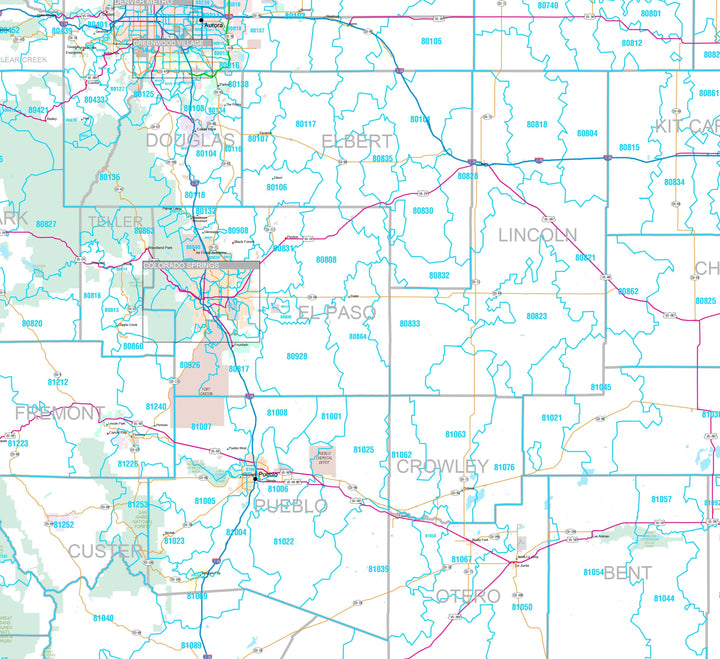 Premium Style Wall Map of Colorado