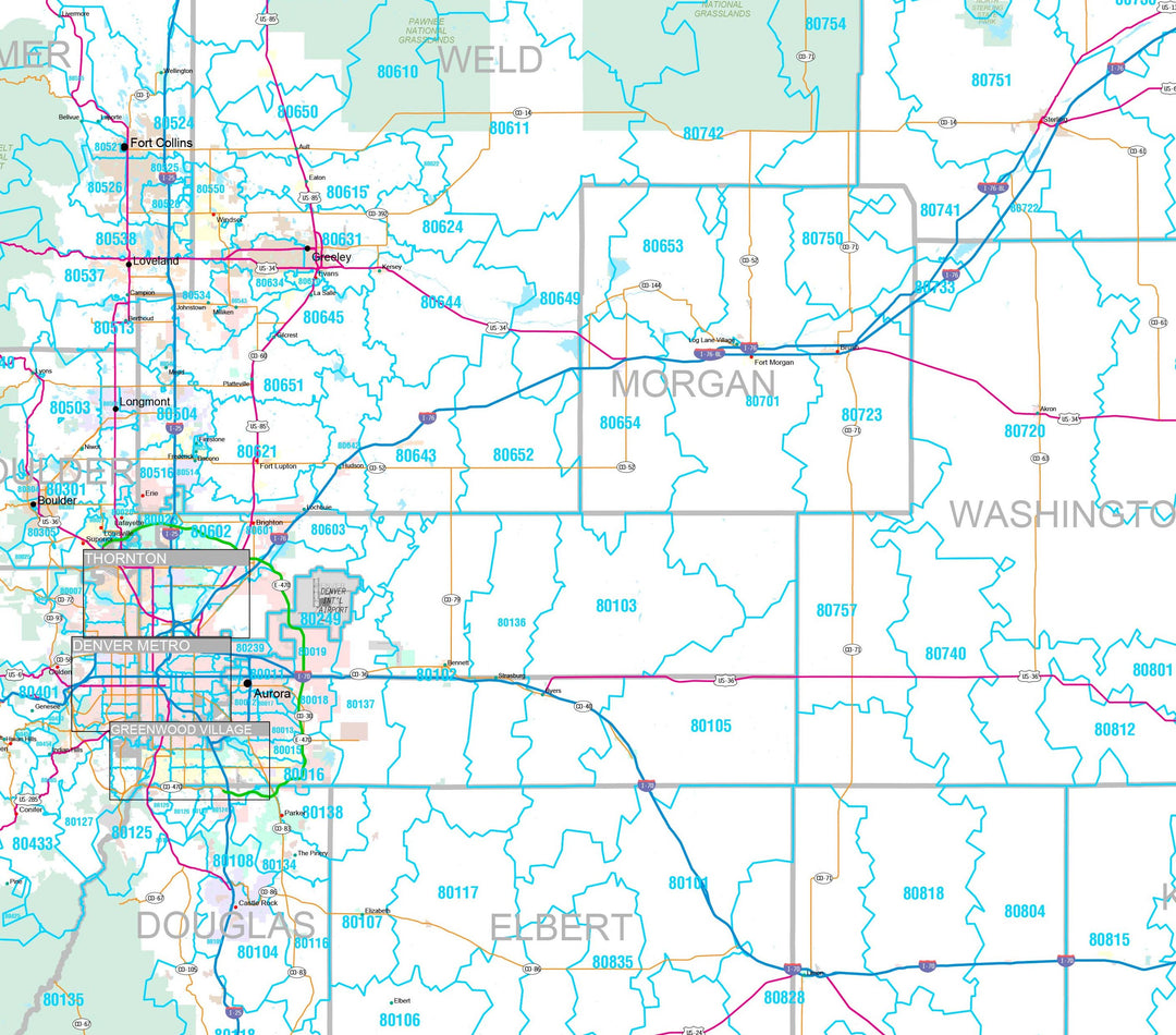 Premium Style Wall Map of Colorado