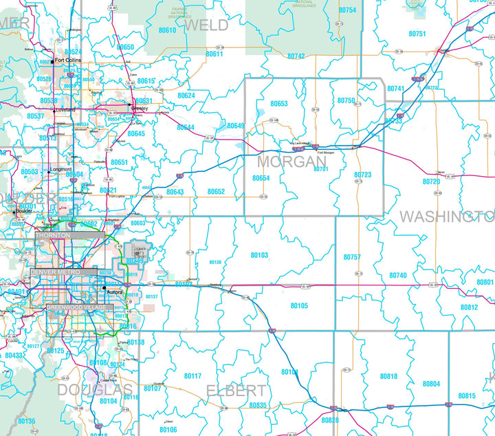 Premium Style Wall Map of Colorado