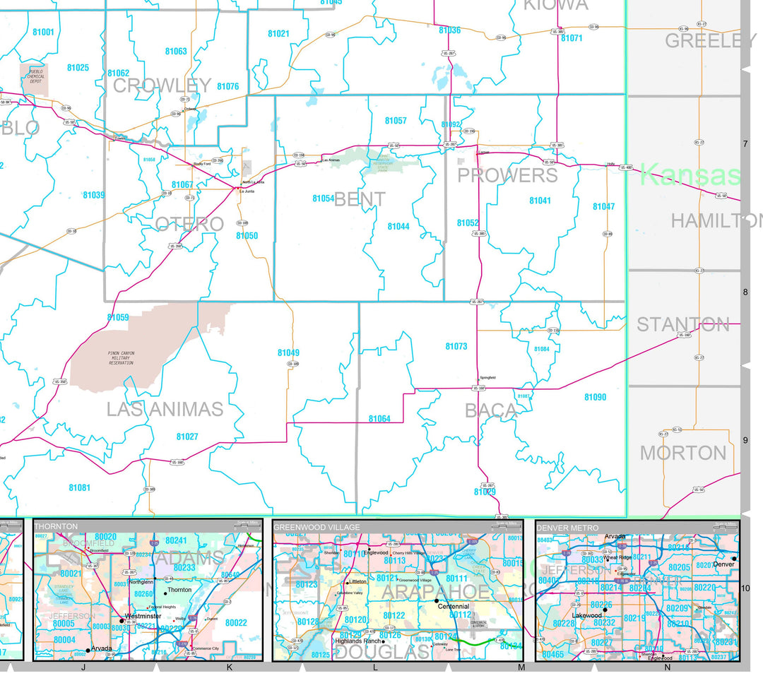Premium Style Wall Map of Colorado