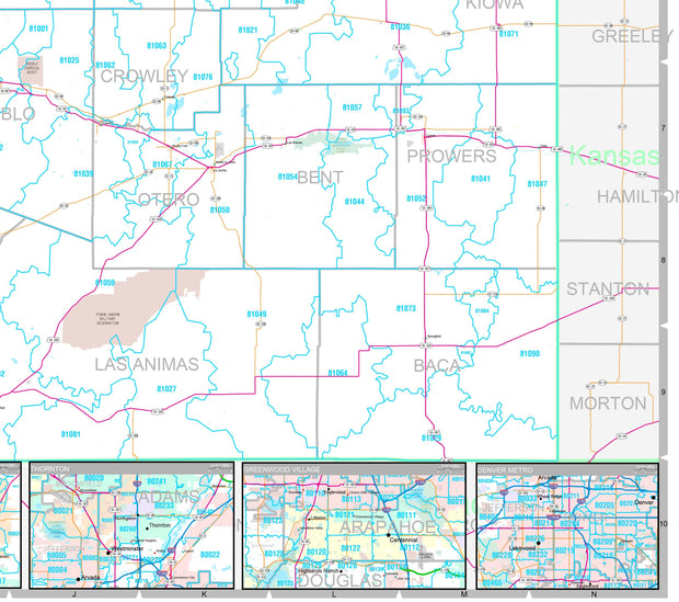 Premium Style Wall Map of Colorado by Market Maps