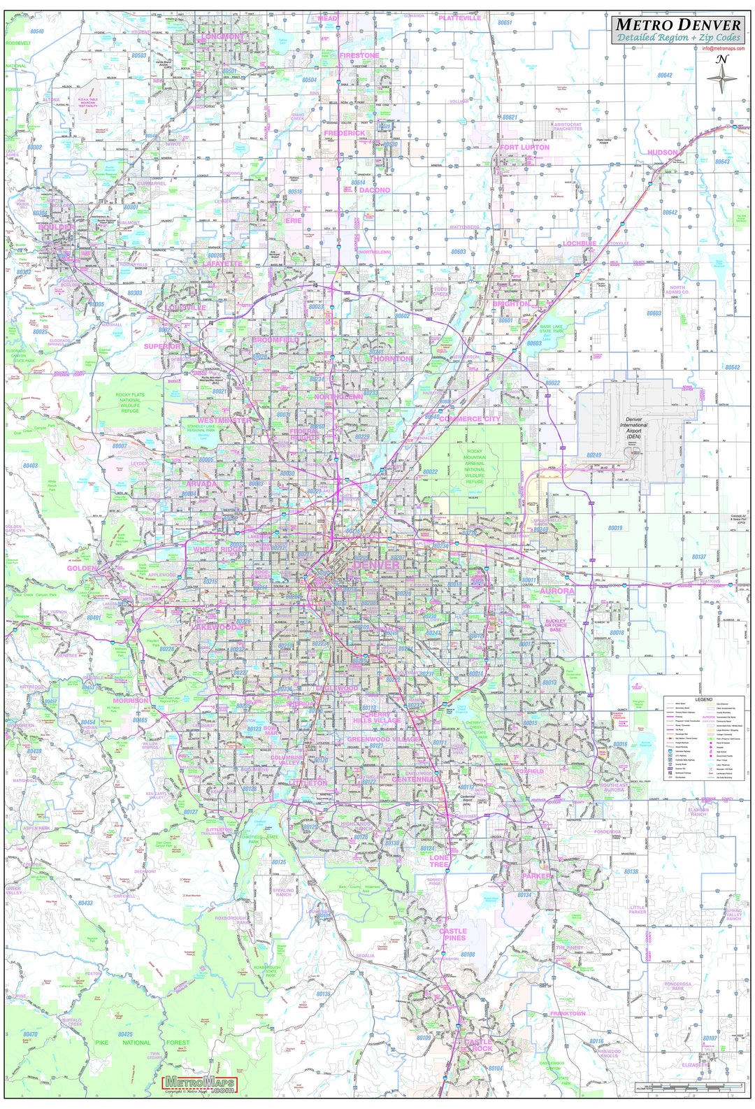 Denver Regional Area by Metro Maps