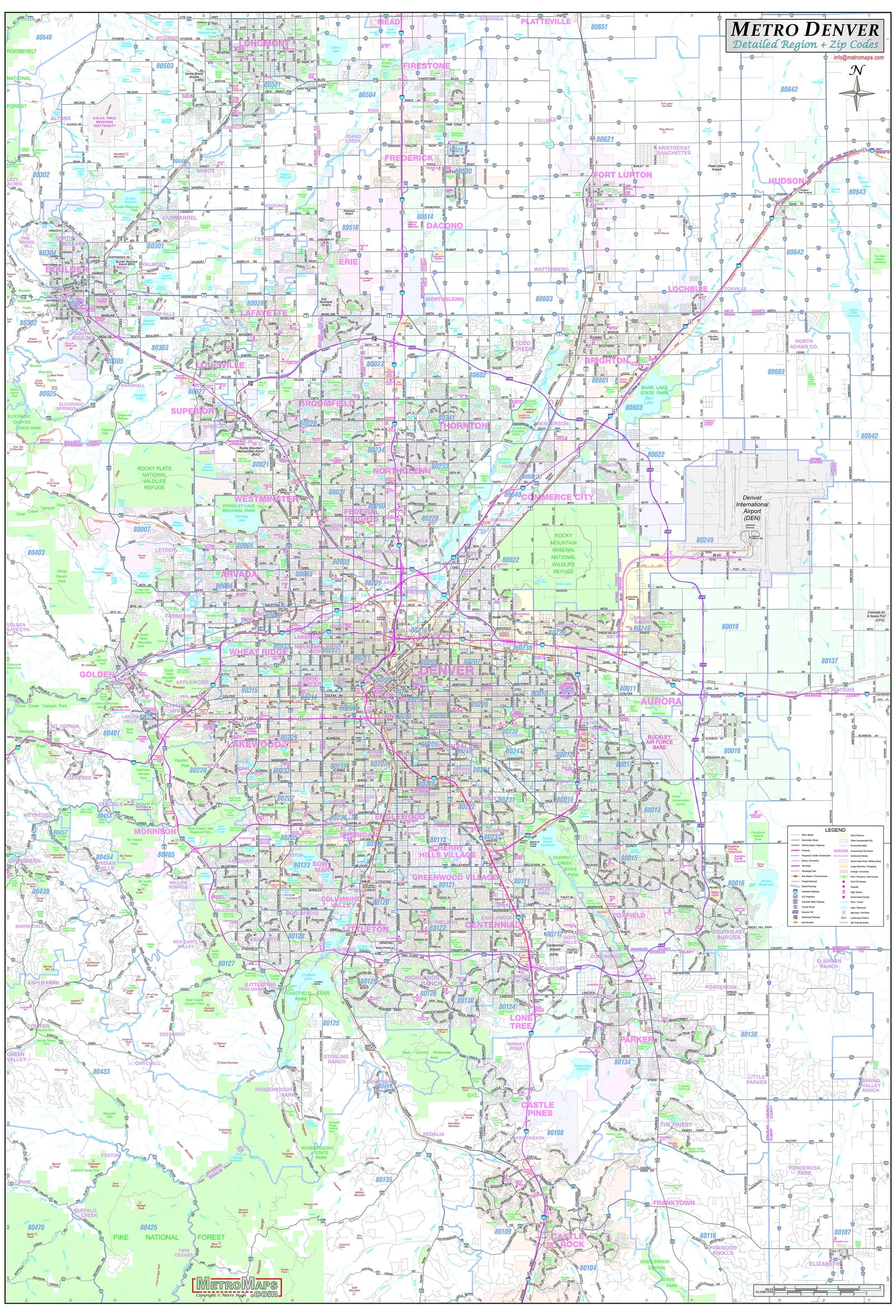 Denver Regional Area by Metro Maps