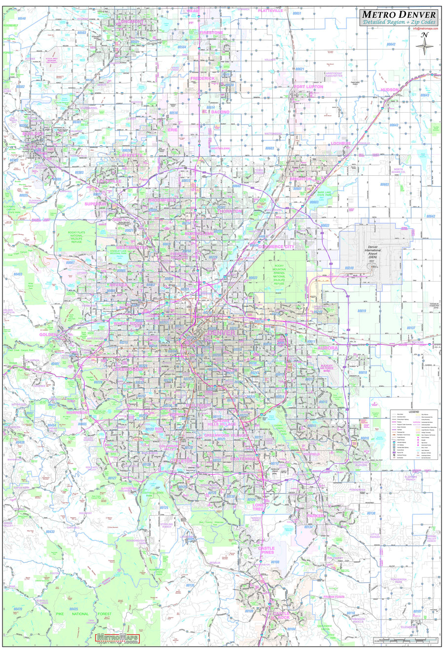 Denver Regional Area by Metro Maps – American Map Store
