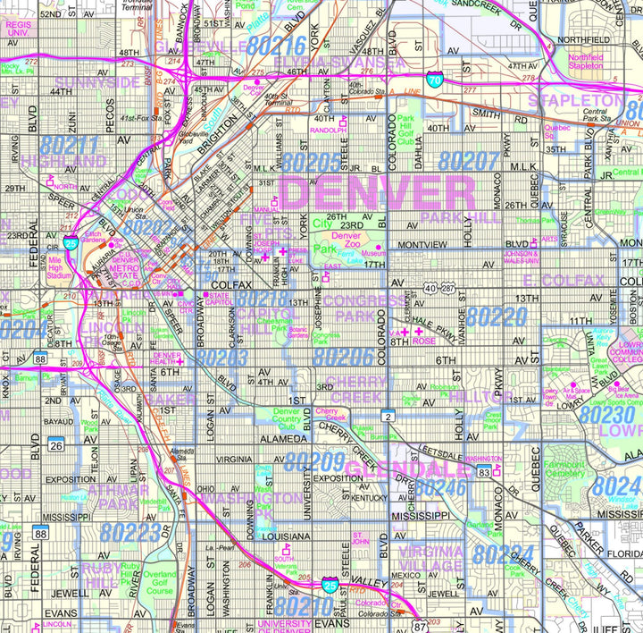 Denver Regional Area by Metro Maps