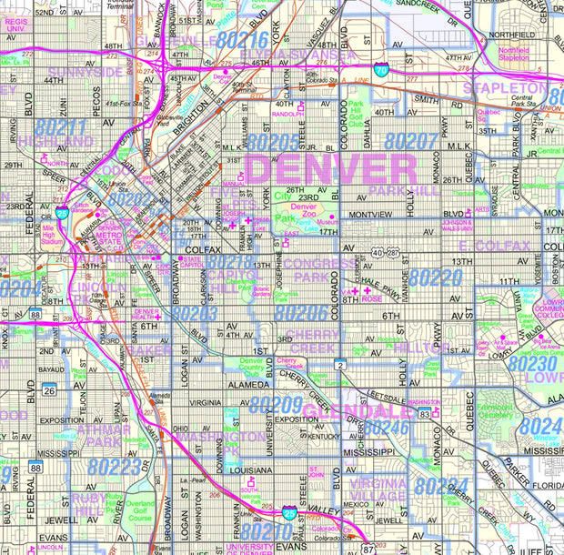 Denver Regional Area by Metro Maps