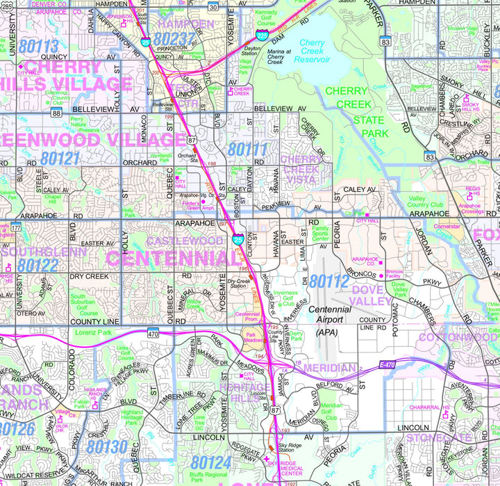 Denver Regional Area by Metro Maps