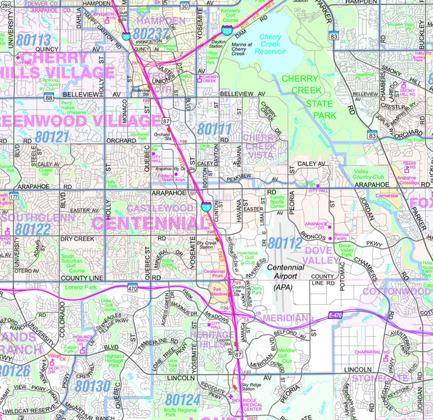 Denver Regional Area by Metro Maps