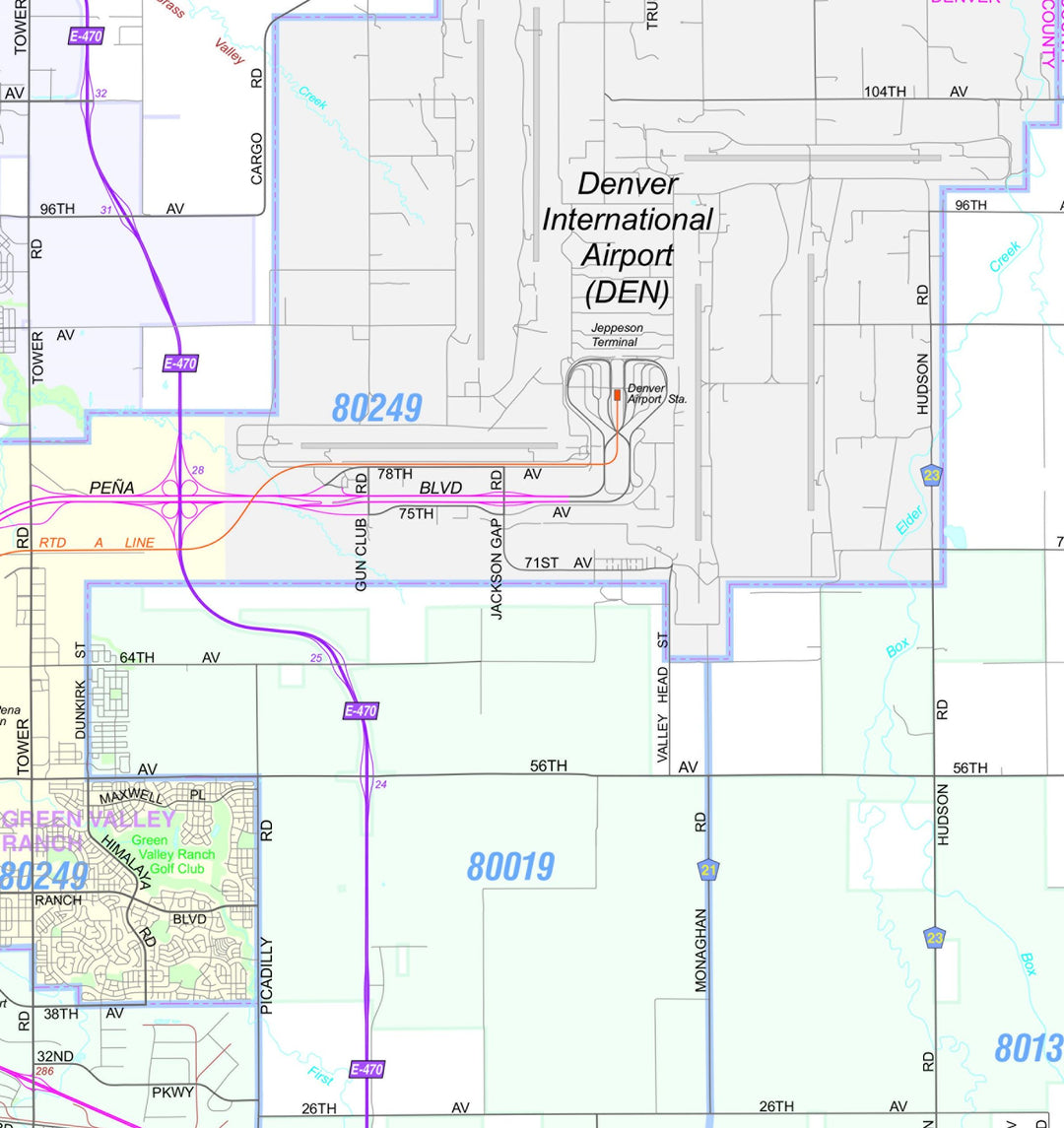 Denver Regional Area by Metro Maps