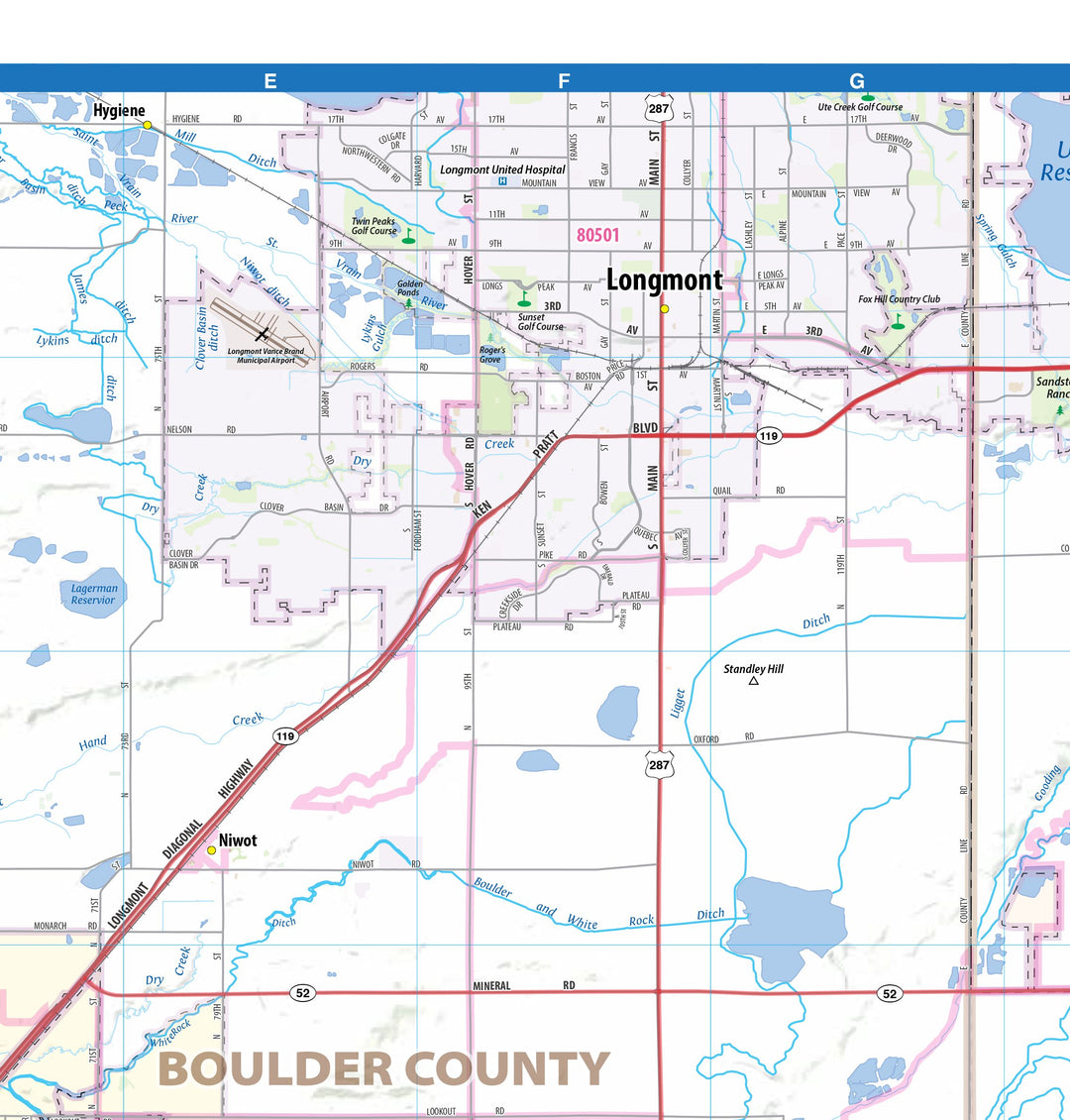 Denver Regional Area Wall Map with Shaded Relief