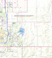 Denver Regional Area Wall Map with Shaded Relief