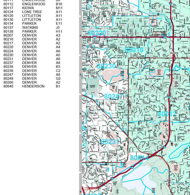 Premium Style Wall Map of Aurora, CO by Market Maps