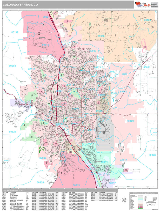 Colorado Springs Co Zip Code Map