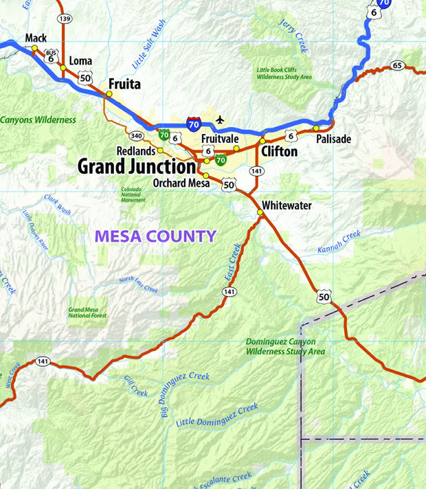 Colorado Wall Map with Shaded Relief