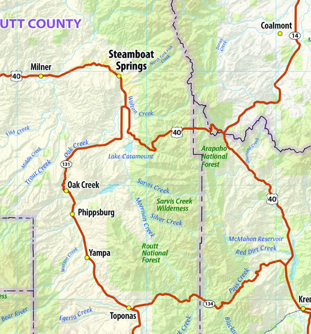 Colorado Wall Map with Shaded Relief