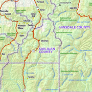 Colorado Wall Map with Shaded Relief