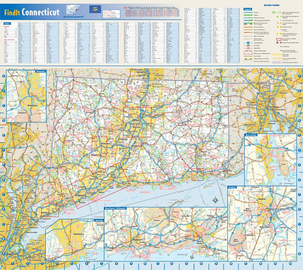 Connecticut Wall Map by Globe Turner