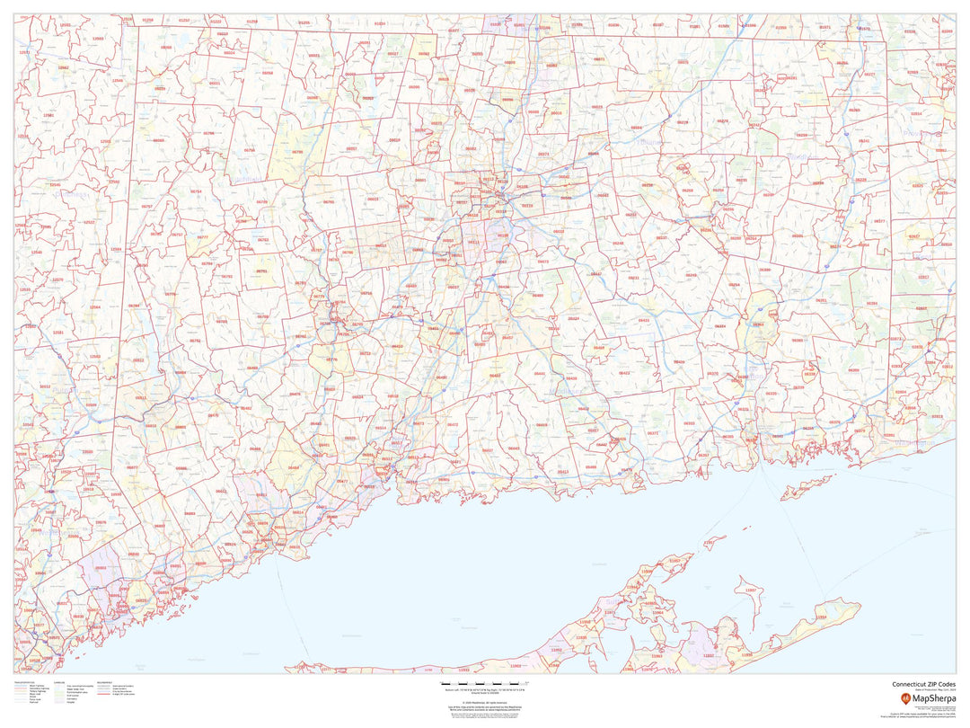 Connecticut Zip Code Map by Map Sherpa