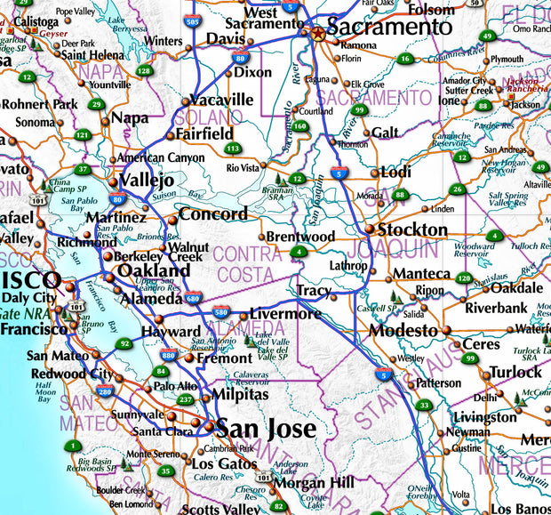 California Executive Wall Map