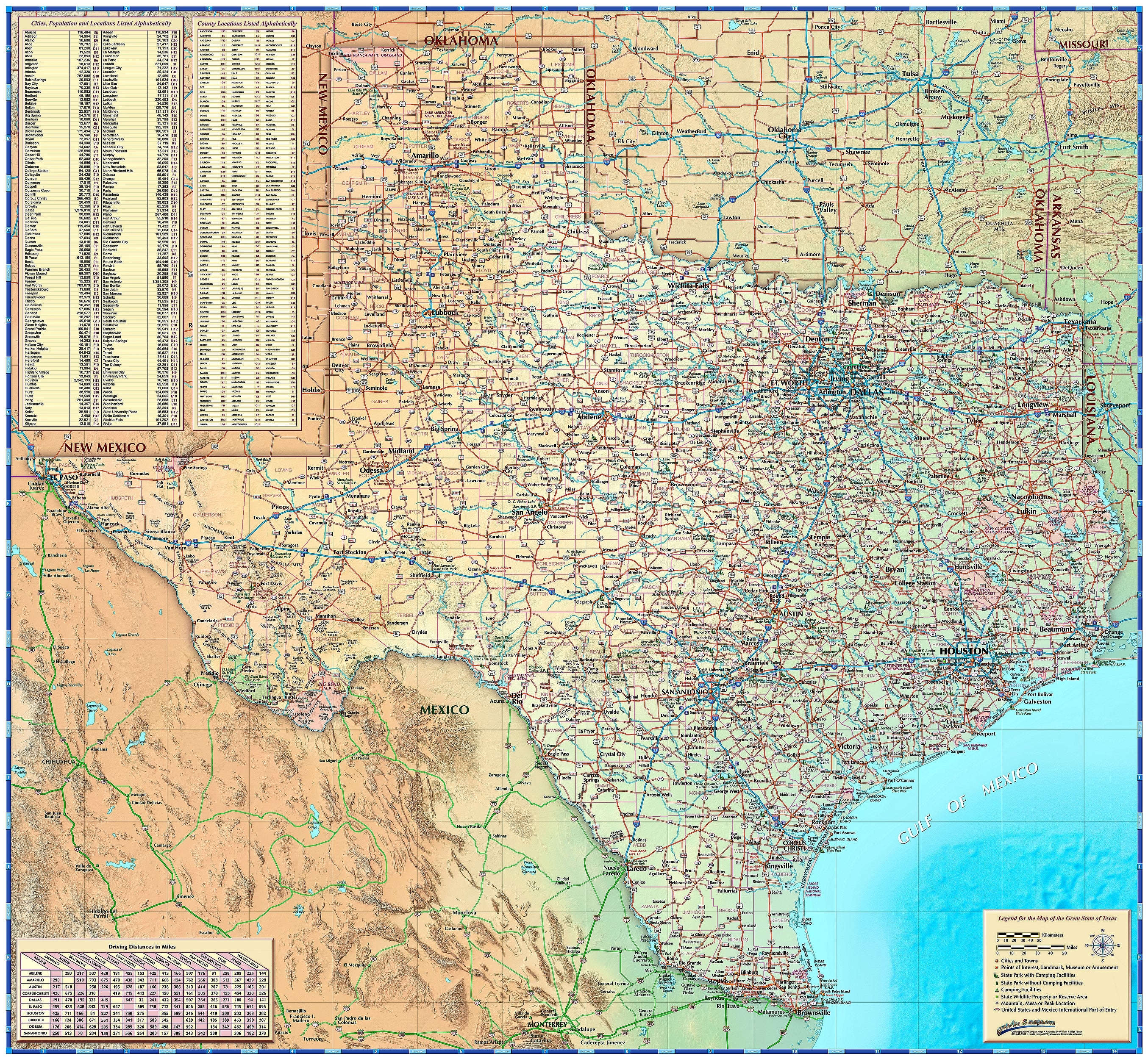 Texas Decorative Wall Map – American Map Store