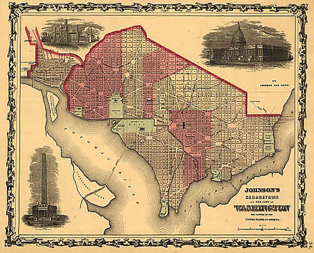 Johnson's Georgetown and the city of Washington, 1862