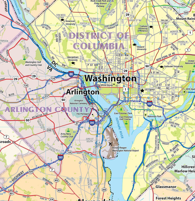 Washington DC Metro Area Wall Map