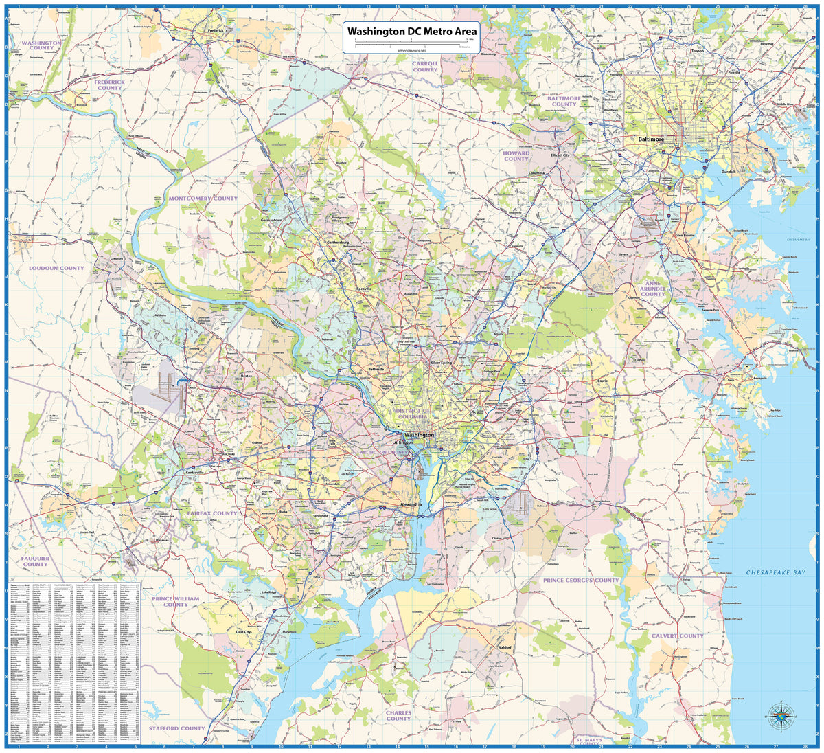 Washington DC Metro Area Wall Map – American Map Store