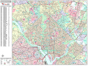 Premium Style Wall Map of Washington, DC by Market Maps