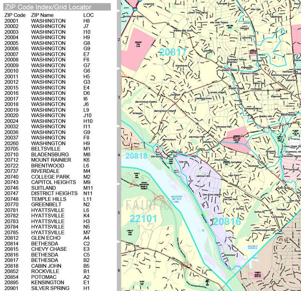 Premium Style Wall Map of Washington, DC by Market Maps