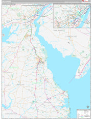 Premium Style Wall Map of Delaware by Market Maps