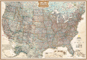 Antique Tones US and World Map Classroom Pull Down 2 Map Bundle