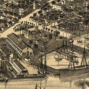 Bird's eye view of Key West Florida, 1884