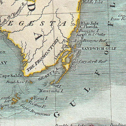 A New Map of Part of the United States of North America, Containing the Carolinas and Georgia, also the Floridas and Part of the Bahama Islands, 1806