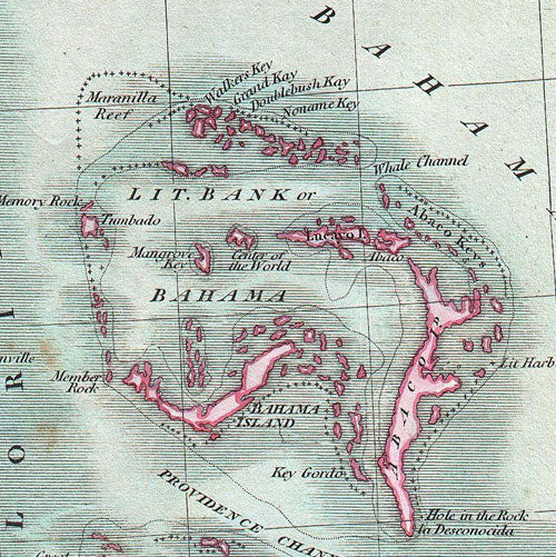 A New Map of Part of the United States of North America, Containing the Carolinas and Georgia, also the Floridas and Part of the Bahama Islands, 1806