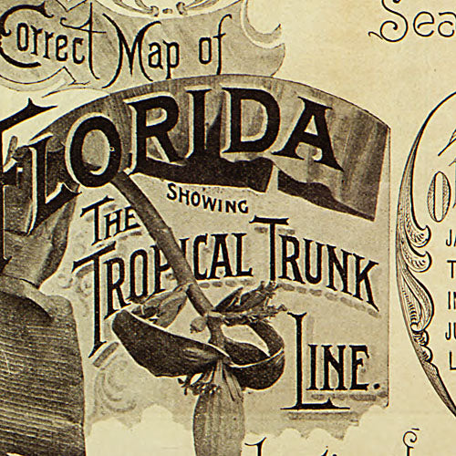 Correct map of Florida, season of 1894-5, showing the Tropical Trunk Line
