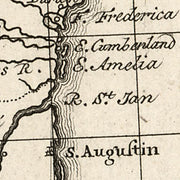 Kaart van Louisiana, en Florida 1785