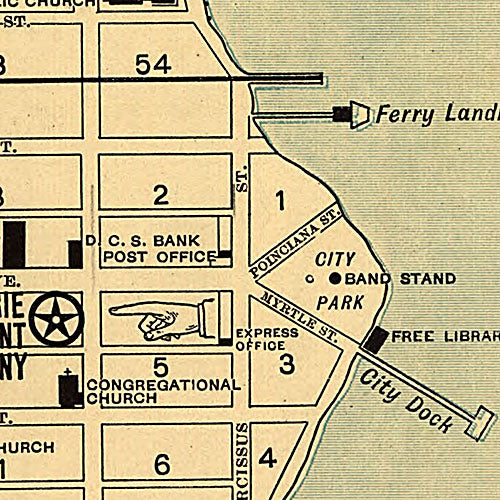 Map of West Palm Beach, Lake Worth, and Palm Beach, Florida, 1907