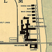 Map of West Palm Beach, Lake Worth, and Palm Beach, Florida, 1907
