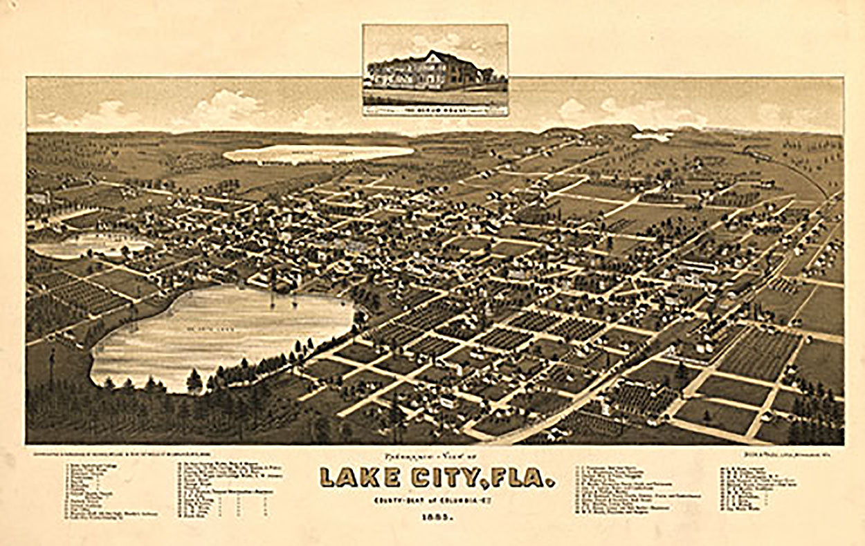 Panoramic-view of Lake City, Fla., 1885