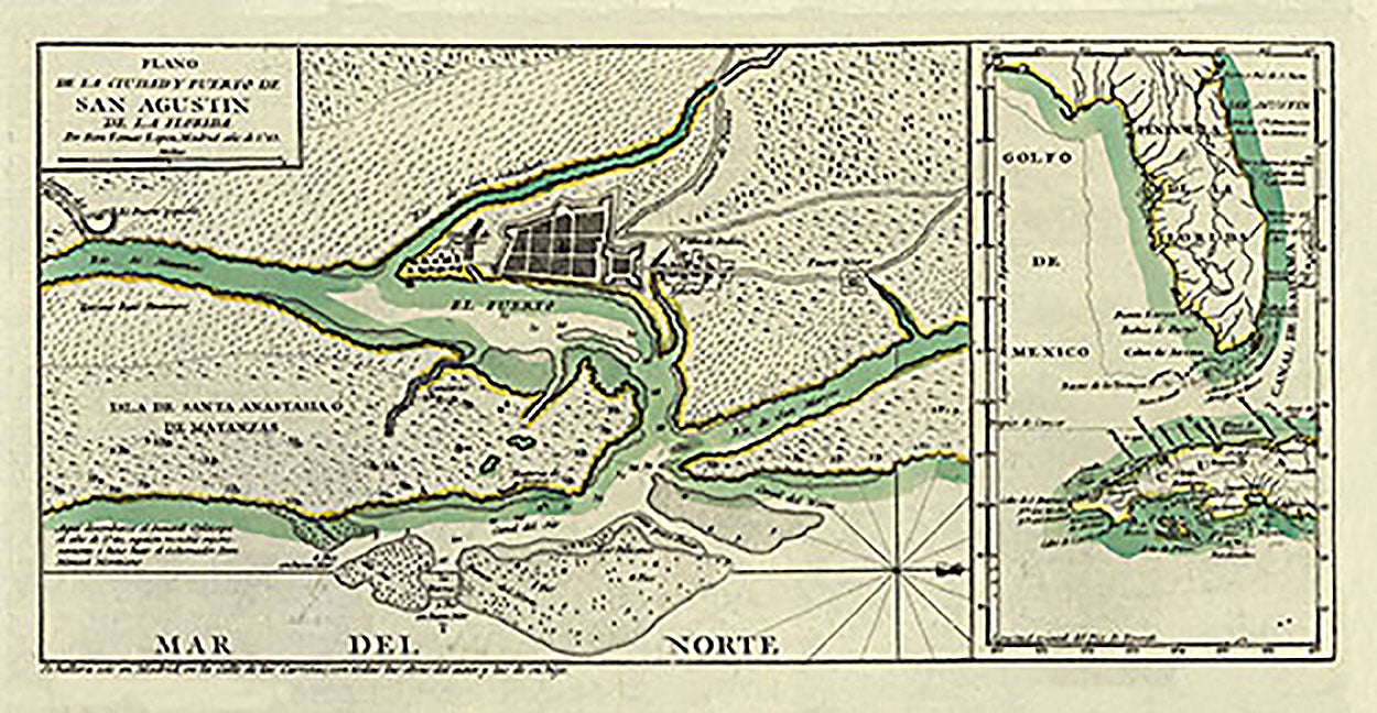 Plano de la ciudad y puerto de San Agustin de la Florida, 1783 – American  Map Store, image size:1250x648