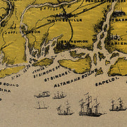 Birds eye view of Florida and part of Georgia and Alabama Drawn from nature, 1861